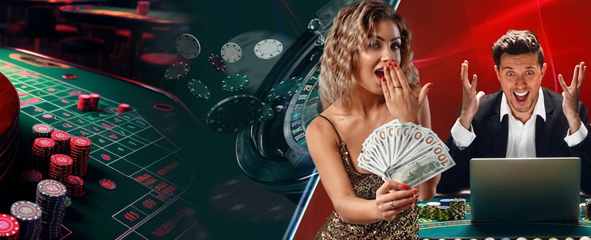 Vibrant casino background with gaming elements